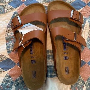 Birkenstock Ginger Brown Sandals with Silver Buckles